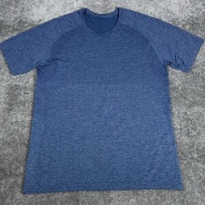 Lululemon Shirt Men's XL Blue Metal Vent Tech Short Sleeve Crew Neck Athleisure‎